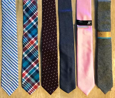 Skinny Slim Width Neckties Ties Lot Of 6 - J. Crew Penguin Hugo Boss J Ferrar • $36