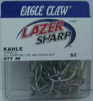 Eagle Claw L142F-1/0 Kahle Hooks Nickel Size 1/0 40CT • $13.87