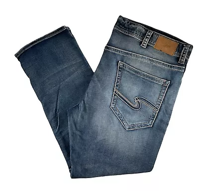 Silver Jeans Eddie Mid Rise Relaxed Tapered Soft Knit Big & Tall 46/30 46/32 • $49.97
