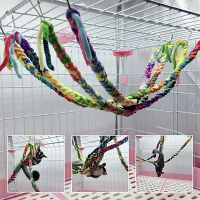 £3.89 • Buy Pet Bird Hamster Hanging Swing Climb Rope Small Animal Rat Mouse Cage Toy