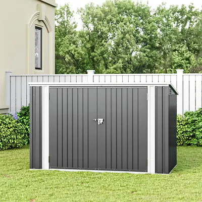 7ft XL Galvanized Steel Garden Storage Shed Bike Metal Pent Roof Tool Shed House • £209.95