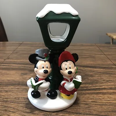 Mickey & Minnie Mouse Caroling Teleflora Votive Candle Tealight Holder Disney • $14.25