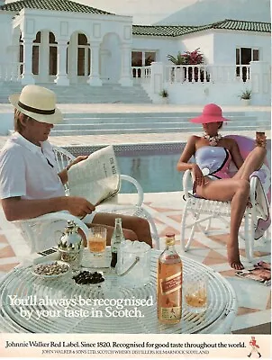 Johnnie Walker Red Label Scotch Whisky Advertising Original 1983 • $53.60