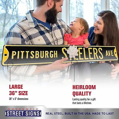 NFL Street Sign Pittsburgh Steelers Ave Metal Sign 3 Pounds Dimensions 6  X 36  • $47.99