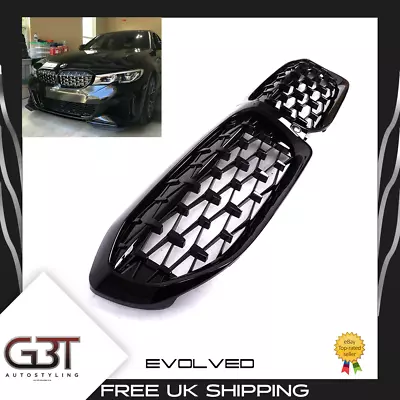 For Bmw 3 Series G20 M-performance 2018-2022 Diamond Grill Mesh Gloss Black Uk • £44.99