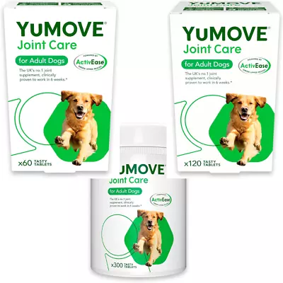 Lintbells YuMOVE Dog Joint Supplement For Stiff Older Dogs 60 120 & 300 Tablets • £24