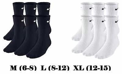 Men's Nike Crew Socks Everyday Cotton Cushioned Dri Fit Athletic Training Gym • $19.99