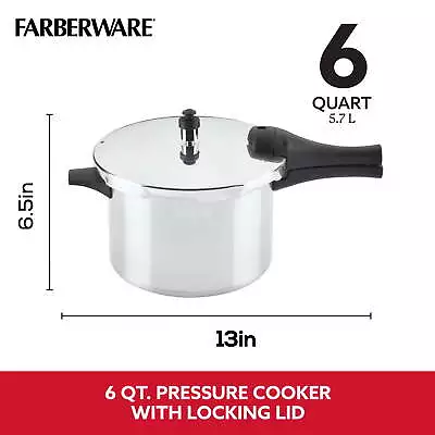 6-Quart Aluminum Stovetop Pressure Cooker 15 PSI • $27.56