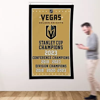 Vegas Golden Knights Stanley Cup 2023 Champions 3x5 Ft Flag Banner FREE Shipping • $12.99