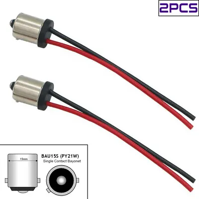 2x BAU15s PY21W Turn Signal Light Male Connector Wire Harness Adapter 7507 12496 • $6.95