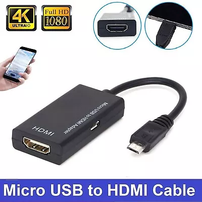 Universal Micro USB To HDMI Adapter Converter Connector For Android Phone Tablet • $12.49