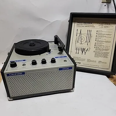 1980s Califone 1450K Portable Record Public Player Adjustable Speed Working • $117.90