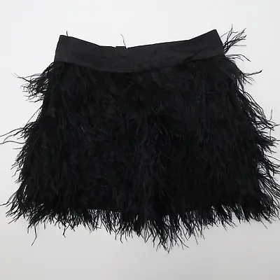 Fumblin Foe Black  Ostrich Feather Mini Skirt Womens Size M • $24.75