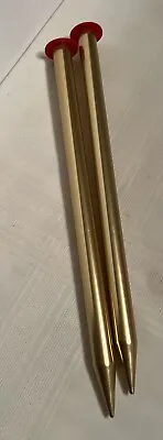Vintage Pairs Of Large Aluminum Knitting Needles-set Of Size 35 Gold Color • $7.95