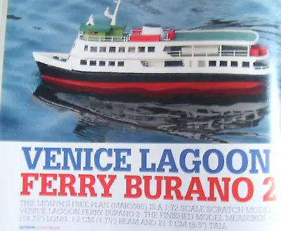 Original Model Boat Plan Venice Ferry Burano 2  2014 With Build Instructions • $12.62