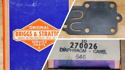 ONE (1) Vintage Briggs & Stratton OEM Carburetor Diaphragm Part No. 270026 - NOS • $5.85