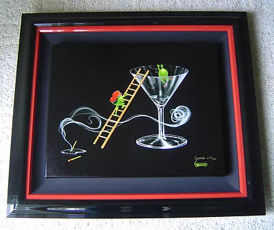 *Michael Godard- TO THE RESCUE -Fireman-Chief-EMT-Olive-Martini-Fun-Art*G*FRAMED • $1695