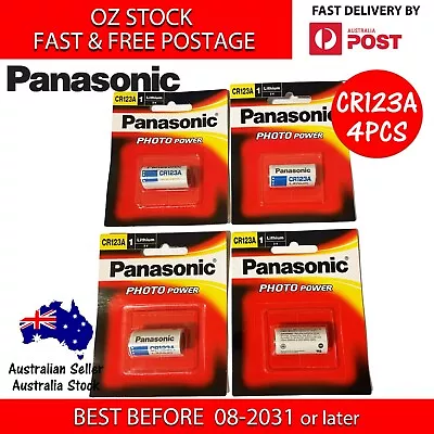 4x Panasonic CR123A CR17345 3V Lithium Battery CR123 EL123A  DL123A Melb Stock • $34.95