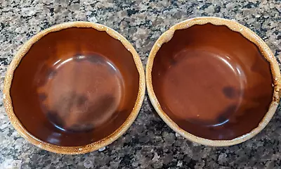 2 Vintage Monmouth Ovenproof Brown Drip Bowl • $11.95