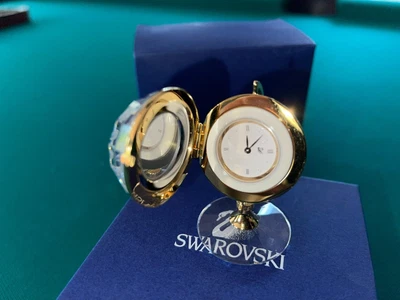 $25 • Buy Swarovski Miniature Globe With Clock Inside Crystal Memories Secrets w/Box M6181