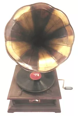 Gramophone Phonograph Antique Finish Brass Horn  Sound Box With Needles • $224