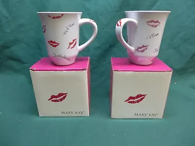 2 Mary Kay Kisses Shades Of Red Lipstick Kisses Lip Prints Coffee/Tea Mug Cup • $22