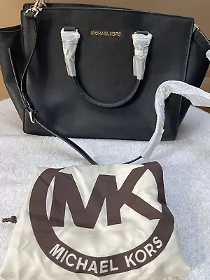 NWT Michael Kors Selma Medium Satchel Bag Black $358 • $148