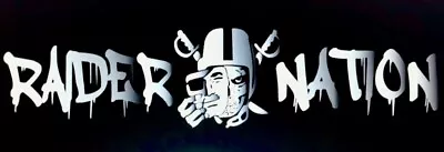 (2) Las Vegas Raiders Waterproof Vinyl Stickers 8.5x3 Oakland Nation Skull Decal • $4