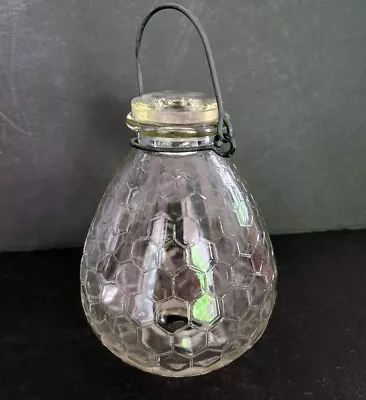 Vintage Fly Wasp Insect Catcher Trap Glass Chicken Wire Pattern W Glass Stopper • $25