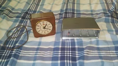 Lot General Electric 7H140 Sun Mark Clock Am Radio  Sm-7c Mid Century Modern  • $86