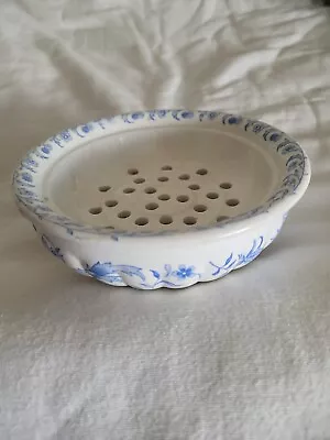 Vintage English Pottery Fruit Bowl/strainer Mintons Norfolk • $15