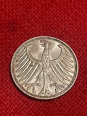 1951 J Germany 🇩🇪 5 Deutsche Mark Silver World Foreign  KM 112 Error Coin • $38