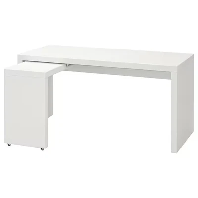 £1 • Buy Malm Ikea Desk White With Extendable Section.  