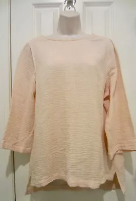 Pure J Jill 100% Cotton Gauze Tunic Top Light Pink Peach NEW Size S • $16