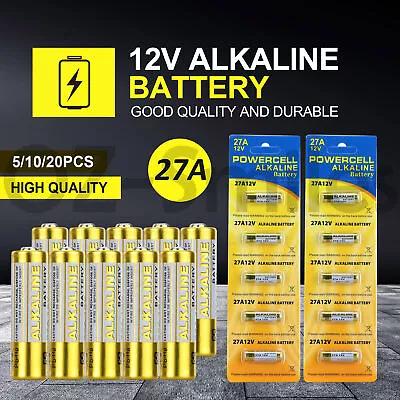 Up To 20x OZ 27A 12V MN27 LR27 A27 Alkaline Battery Garage Car Remote Alarm L828 • $3.80