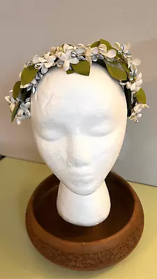 Vintage Bridal Inspired Floral Headband Tiara Crown Daisy Green White • $52.47