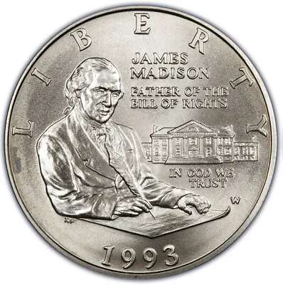1993 -W Madison Bill Of Rights 90% Silver BU Commemorative 50c Half Dollar • $20