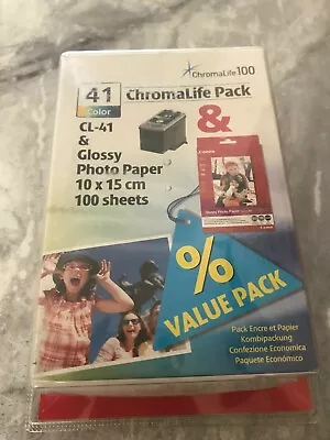 Canon CL-41 Chroma Life Pack Tri-colour Ink & 100 Sheets 10 X 15cm Photo Paper • £24.70