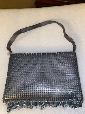 Vintage Marlo Brand Gray Metal Handbag With Tassles • $25.49