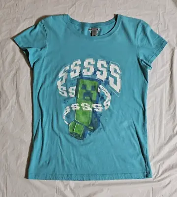 Minecraft Girls Unsized Graphic Short Sleeve T-Shirt Flawed Used • $6.59