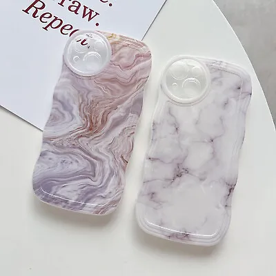 For IPhone Samsung Xiaomi Hot Cute Wave Edge Marble Phone Case Cover Back Soft • $4.26