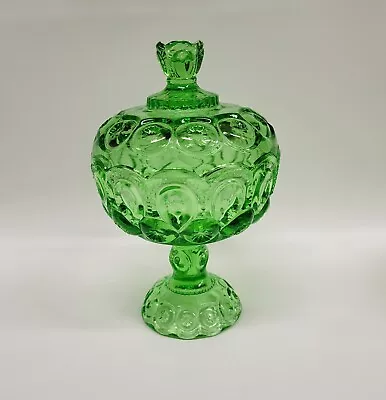 Moon And Star Glass Light Apple Green Large Compote Candy Dish  • $99.99