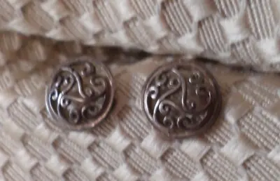 Vintage Sterling Silver 925 Small Round Celtic Post Stud Earrings 1.3g (Grp. 17) • $18.99