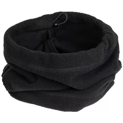 Mil-Tec Loop Scarf Neck Warmer Black Polyester Fleece One Piece Construction • $13.69