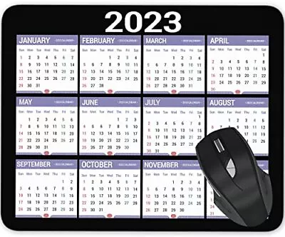 2023 Calendar Mouse Pad Gaming Designed Mouse Mat Non Slip Rubber Black • $9.67