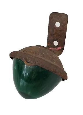 Vtg Beehive Bullet Shaped Green Glass Tail Light With Bracket Rat Rod Motorcycle • $39.99