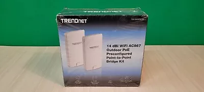 TRENDnet  TEW-840APBO2K 14 DBi WiFi AC867 Outdoor PoE Preconfigured Bridge Kit  • $199.99