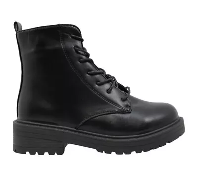 Wanted Combat Boots Riot Lace Up Black Lug Sole Womens Size 8 Nwob • $32.85