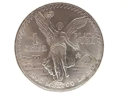 1986 Mexico Silver .999 1 Oz  Libertad Coin - BU • $36