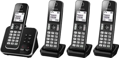 PANASONIC DECT Digital Cordless Phone With Answering Machine &Quad-Pack Handsets • $192.88